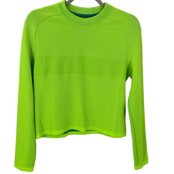 Athleta S Turbo Seamless Sweatshirt Neon 531345 - Picture 5 of 9
